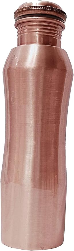 Kunal Pure Copper Water Bottle 34 Oz, Curve water Bottle Joint Free-Ayurveda Health For Travelling Purpose Copper Vessel for Drinking Water Bottle 1 Litre Gift, Capacity 1000 Ml