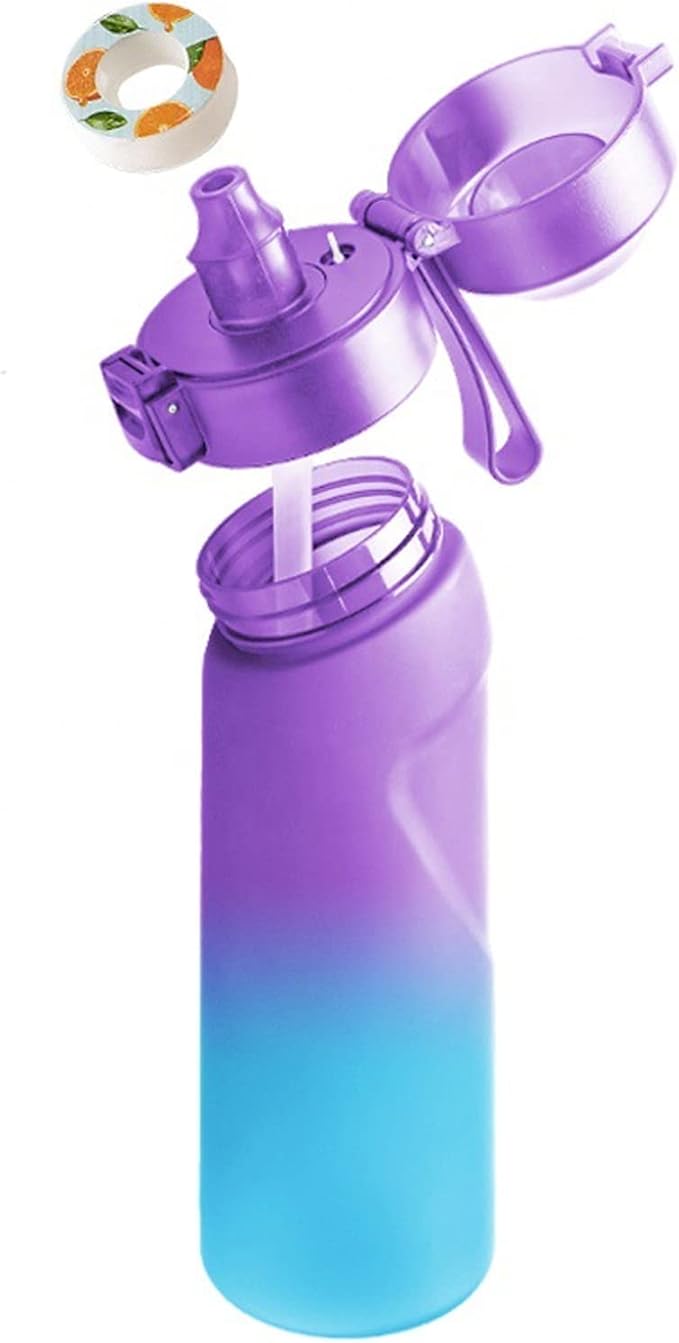 Water Bottle with Flavor Pods 21.9 Oz/650ml Fruit Fragrance Water Bottle Recyclable Sports Air Water Cup Scented Pods for Outdoor (Pineapple Pods)