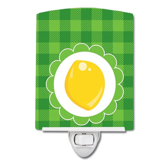 Caroline's Treasures BB7107CNL Lemon Ceramic Night Light Compact, UL-Certified, Ideal for Bedroom, Bathroom, Nursery, Hallway, Kitchen, 6x4x3, Multicolor