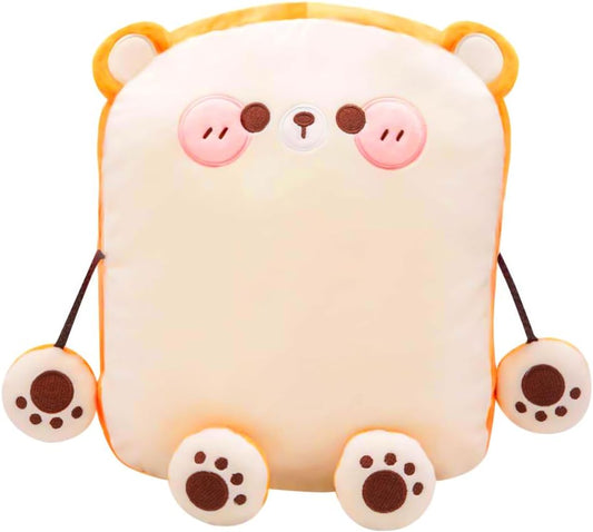 Toast Bread Plush Pillow Toy Bread Doll Funny Cute Food Plushies Stuffed Animal Soft Birthday Party Xmas Gifts 12in (Bread Bear, OneSize)
