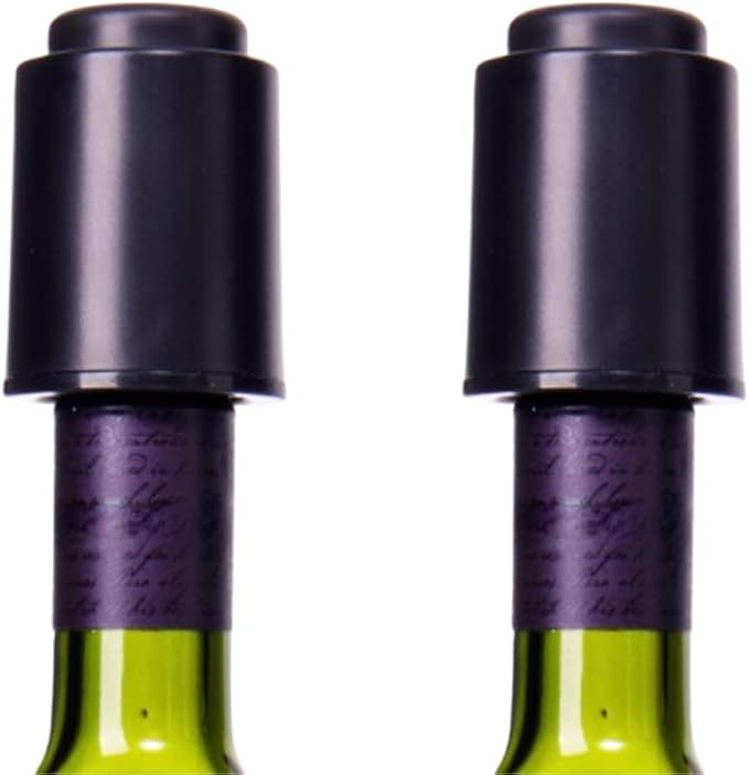 Wine Stoppers for Wine Bottles (2-Pack) - Vacuum Wine Preserver Set - Wine Saver and Sealer for Bottles - Reusable Wine Corks for Glass Bottles - Wine Accessories and Gifts to Keep Wine Fresh