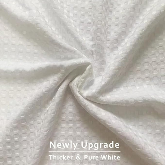MIYE Pleated Waffle Weave Bed Skirt, Tailored Dust Ruffle 16 Inch Drop Easy Fit, Machine Washable (White,Cal King - 16" Drop)