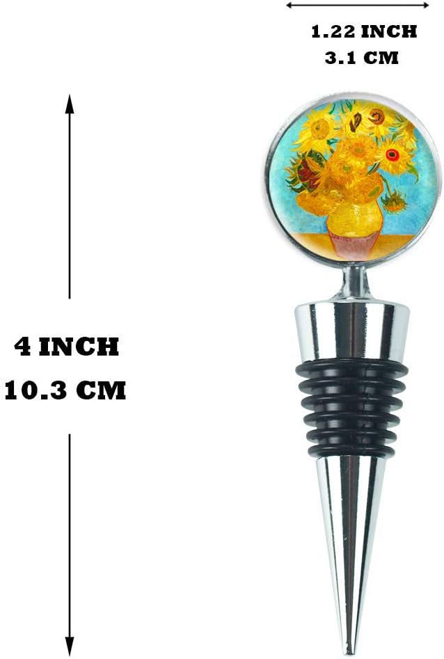 LIZIMANDU Wine Bottle Stoppers,Stainless Steel Wine Stoppers For Gifts, Bar, Holiday Party, Wedding (3 Pack, 3-Sunflower)