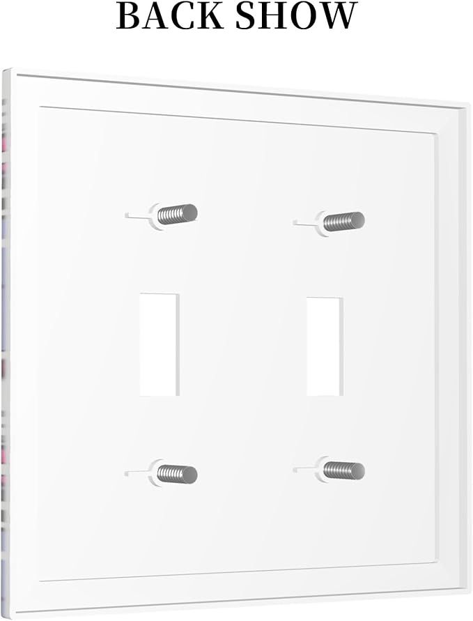 Cartoon Baby Panda Double Toggle Light Switch Covers 2 Gang Wall Plate Dual Decorative Switchplate Electrical Faceplate for Bathroom Country Kitchen Bedroom Decor, 4.9" x 5"