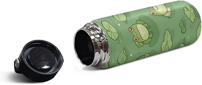 Frog Stainless Steel Water Bottles 18 Oz Insulated Water Bottles Leakproof Reusable Sports Water Bottle for Beach, Travel Cup Coffee Mug Birthday Gifts for Women