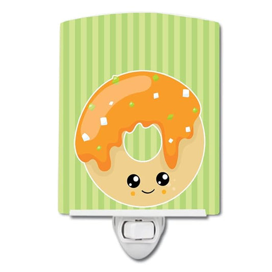 Caroline's Treasures BB8760CNL Fall Doghnut Ceramic Night Light Compact, UL-Certified, Ideal for Bedroom, Bathroom, Nursery, Hallway, Kitchen, 6x4x3, Multicolor