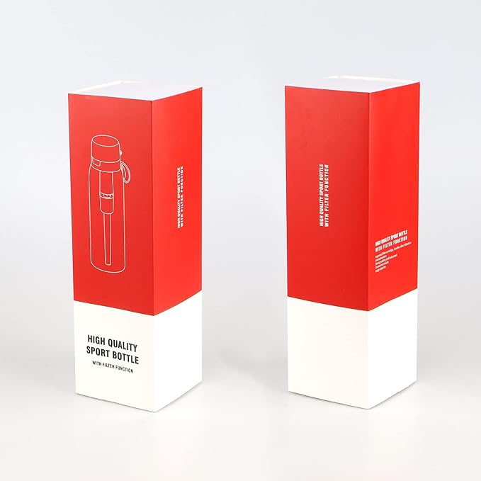 CoolWAY Filter Water Bottle with Ahlstrom Nanofiber Filter,BPA-Free Tritan Plastic,Portable Water Bottle for Camping,Hiking, Backpacking,Travel, Adventure and Emergency,Replaceable Filter (26OZ,BLUE)