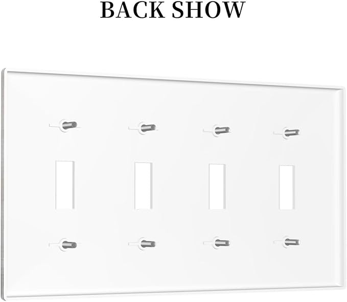 Blue Butterfly Rustic Flower Inspirational Quotes Quad Toggle Light Switch Covers 4 Gang Wall Plate Decorative Switchplate Electrical Faceplate for Farmhouse Country Bedroom Kitchen Decor