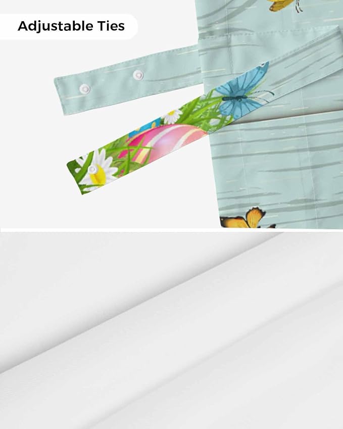 Spring Easter Blackout Tie Up Valance Curtains for Kitchen Windows Funny Bunny Tails Rabbit Window Toppers Balloon Shades for Living Room/Bathroom/Bedroom,1 Panel, 54" X 18",Floral Farmhouse