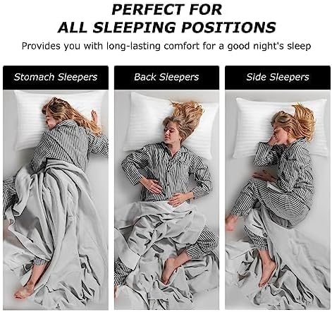 Pillows King Size Set of 2, Soft Down Alternative Bed Pillows for Sleeping, King Pillows 2 Pack for Back, Stomach or Side Sleepers, Cooling Fluffy Hotel Pillows, Machine Washable