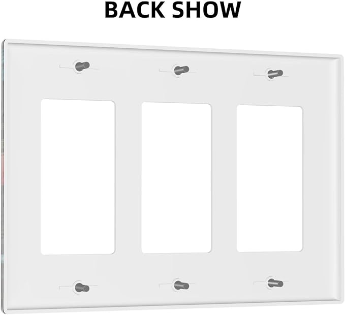 Boho Floral Vintage Flower Leaves Rustic Wildflower Plants 3 Gang Rocker Light Switch Covers Triple Outlet Wall Plate Decorative Switchplate Cover Faceplate GFCI for Country Bathroom Bedroom Kitchen