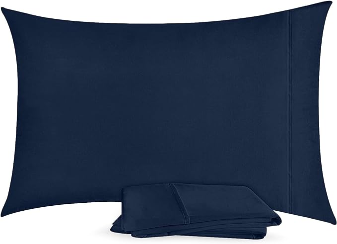 Utopia Bedding Queen Pillow Cases - 2 Pack - Envelope Closure - Soft Brushed Microfiber Fabric - Shrinkage and Fade Resistant Pillow Covers 20 X 30 Inches (Queen, Navy)