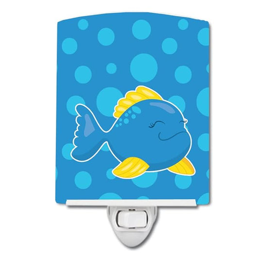Caroline's Treasures BB8955CNL Fish Tropical Fish #4 Ceramic Night Light Compact, UL-Certified, Ideal for Bedroom, Bathroom, Nursery, Hallway, Kitchen, 6x4x3, Multicolor