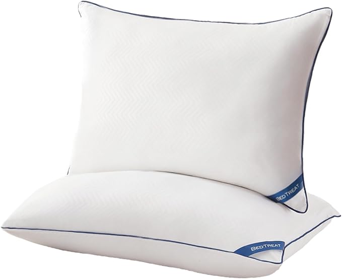 BedTreat Bed Pillows for Sleeping, Super Soft Down Alternative Pillows Queen Size Set of 2, Cooling Hotel Quality Pillows for Back, Stomach or Side Sleepers