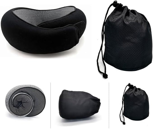 Travel Neck Pillow, Memory Foam Airplane Travel Pillow, 360 Degree Comfort and Breathability, Washable Modal Cover,Stowable U-Shaped Pillow