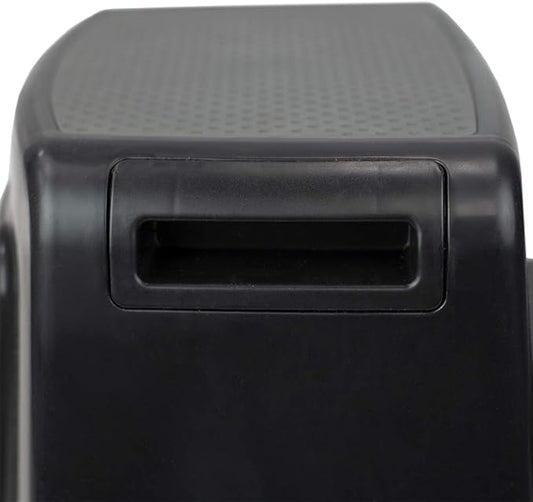 Small Step Stool for Adults and Children (Black), by Home Basics | Tall Step Stool with Rubber Treads | for Bathroom, Kitchen, and Bedroom | Footstool with Handles