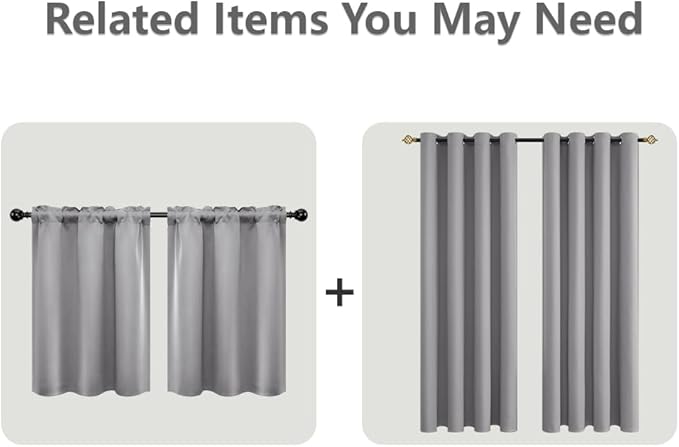 Mrs.Naturall Light Grey Blackout Curtains for Bedroom,Thermal Insulated Grommet Room Darkening Curtains for Living Room 72 Inches Long,Pale Gray