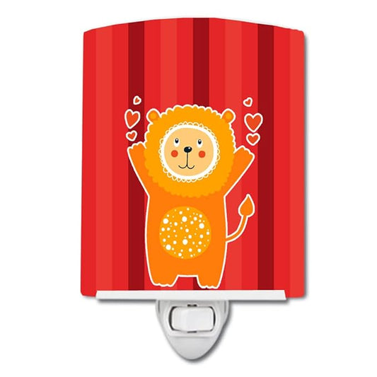 Caroline's Treasures BB6754CNL Lion Love Ceramic Night Light Compact, UL-Certified, Ideal for Bedroom, Bathroom, Nursery, Hallway, Kitchen, 6x4x3, Multicolor