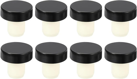 uxcell 8Pcs T-shaped Stoppers, 0.63inch Dia Cork Wine Stopper Reusable Wine Bottle Corks Sealing Plug for Wine Beer Beverage Bottle Crafts, Black