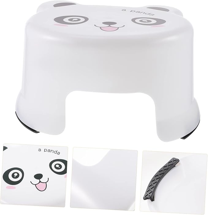 ibasenice Cartoon Plastic Stool Toilet Step Stool for Kids Cartoon Toilet Stool Kitchen Helper Stool for Toddlers Toddler Chairs Baby Sink Chair for Baby Household Auxiliary Stool White