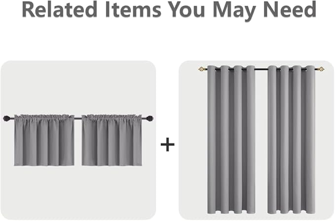 Mrs.Naturall Light Grey Blackout Curtains for Bedroom,Thermal Insulated Grommet Room Darkening Curtains for Living Room 72 Inches Long,Pale Gray