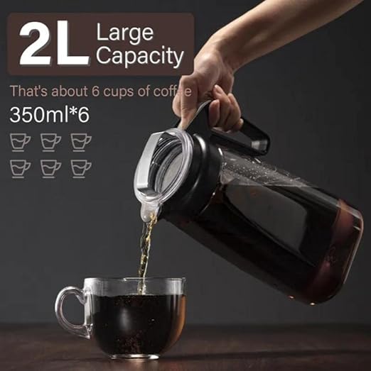 Alkaline Water Filter Pitcher with Infuser, Tritan Pitcher with Lid 2L | 9.5 pH Alkaline Filters | Tea Pitcher | Tritan BPA Free Ice Coffee Maker | Infuser Pitcher (100g Filter 3 Pack)