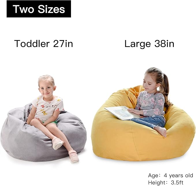 YuppieLife Kids Storage Bean Bag Cover(No Filling)Toy Organizer|Carrying Handle Sofa|Available for Kids and Teenager|Cuddle Chair|Machine Washable and Durable(38“,Dinosaur)