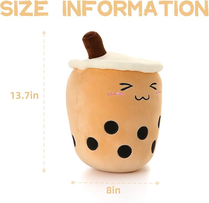 Niuniu 13.7in Squishy Boba Tea Plush Toy - Great Gift for Kids