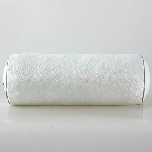 Kingnex 24x8 Adjustable Roll Bolster Pillow Under Knees for Back Sleepers to Relief Lower Back Pain Between Legs for Sleeping on Side Shredded Memory Foam Cylinder