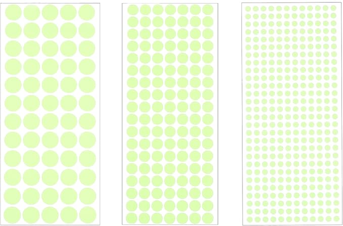 uxcell Glow in The Dark Dot Stickers, Glow Dot Wall Decals, Glowing Dot Decal Decoration for Ceiling and Wall, 522 Dots in 3 Sizes