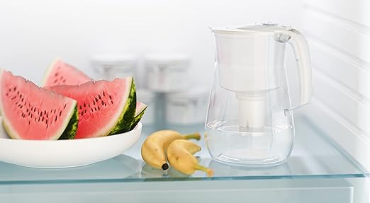 AQUAPHOR Opal 12 Cup Premium Water Filter Pitcher White, includes 1 x B15 Filter. Countertop Design, with Easy Fill flip top lid, Reduces limescale & Chlorine