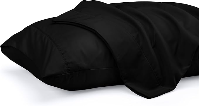 Utopia Bedding Queen Pillow Cases - 2 Pack - Envelope Closure - Soft Brushed Microfiber Fabric - Shrinkage and Fade Resistant Pillow Covers 20 X 30 Inches (Queen, Black)