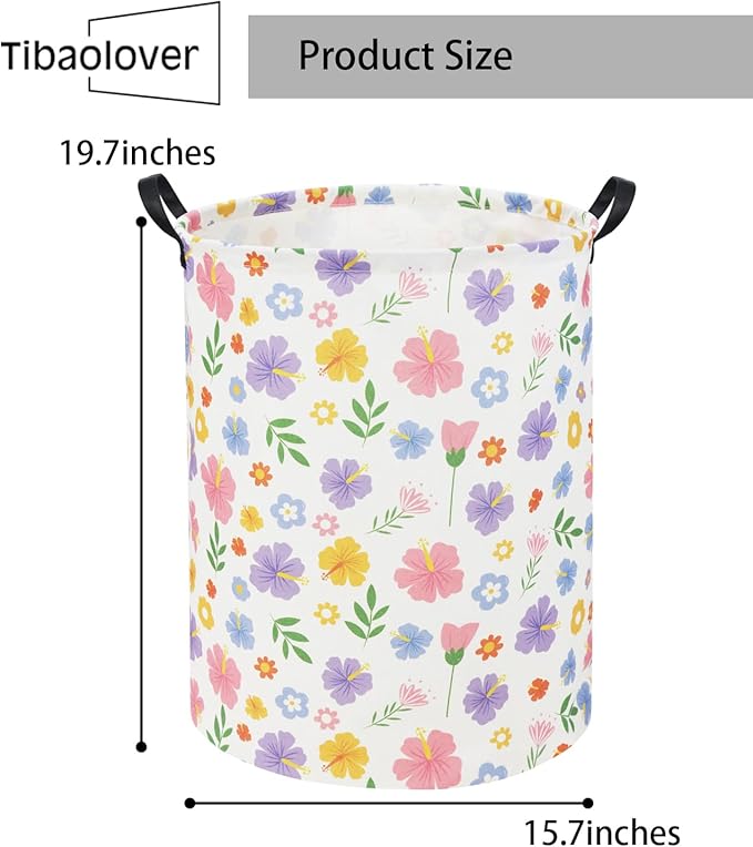Flower Kids Laundry Basket Baby Hamper Toy Storage Bin for Boys Room Decor Baby Nursery Hamper Gift Baskets for Bedroom Bathroom(Flower)