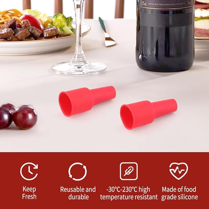12Pcs Silicone Wine Stoppers Reusable Sparkling Wine Bottle Stopper Double Sealed Silicone Wine Bottle Stoppers Wine Bottle Cover Wine Bottle Capsh