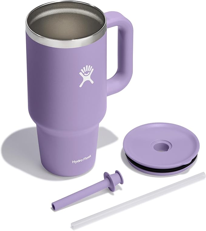 Hydro Flask Travel Tumbler Stainless Steel Vacuum Insulated Tumbler with Lid and Straw for Cold Water and Drinks for Sports, School, Work, Car, Travel, Weekends