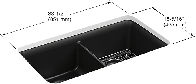 KOHLER 8199-CM7 Cairn Sink, 33 in, Matte Graphite