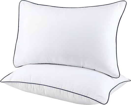 Bed Pillows | Luxurious Adjustable Microfiber Polyester Pillow | Premium Super Soft Pillow | (Queen, Size - Pack of 2) Breathable Pillow Suitable Back Stomach or Side Sleepers