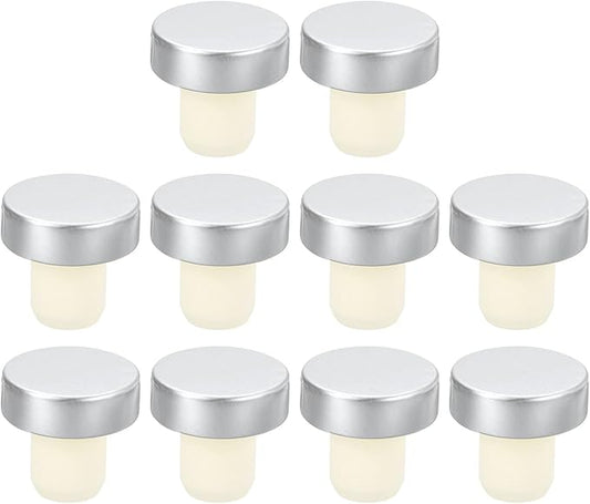 uxcell 16Pcs T-shaped Stoppers, 0.63inch Dia Cork Wine Stopper Reusable Wine Bottle Corks Sealing Plug for Wine Beer Beverage Bottle Crafts, Silver