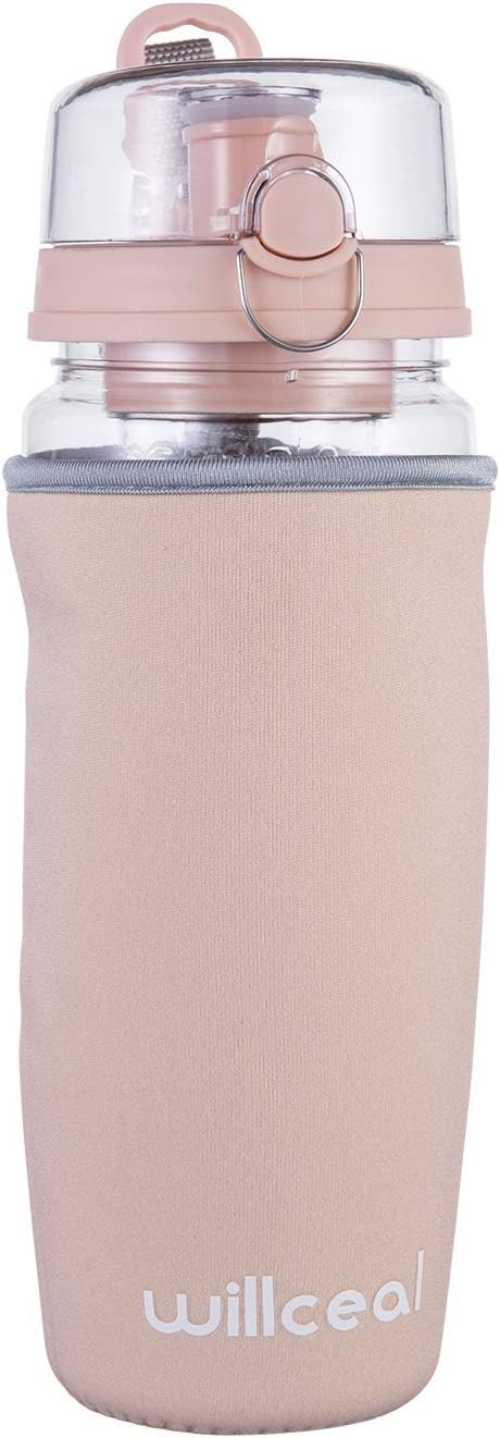 Fruit Infuser Water Bottle 32oz- Durable, Large - BPA Free Tritan, Flip Lid, Leak Proof Design - Sports, Camping