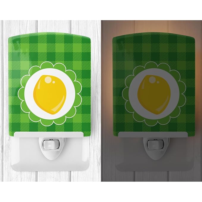 Caroline's Treasures BB7107CNL Lemon Ceramic Night Light Compact, UL-Certified, Ideal for Bedroom, Bathroom, Nursery, Hallway, Kitchen, 6x4x3, Multicolor