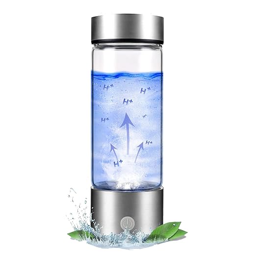 Hydrogen Water Bottle, New Portable Hydrogen Water Ion Generator, Hydrogen-Rich Water Health Cup.for Family Travel Office Gifts (Silver)