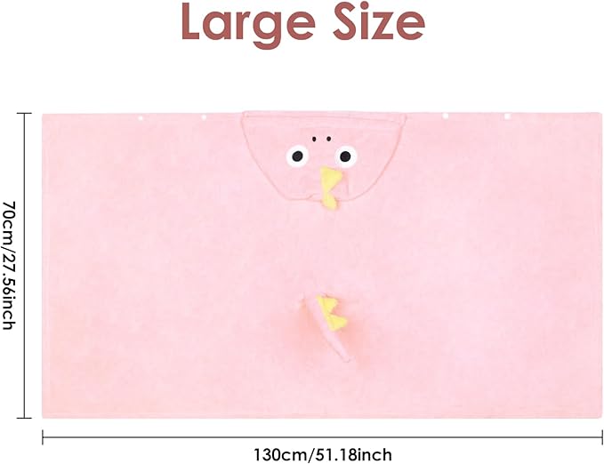 Kids Hooded Bath Towels Beach Towel Girls Boys Soft Swim Pool Cover Up Super Absorbent Cute Cartoon Animal