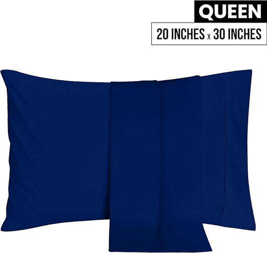 Utopia Bedding Queen Pillow Cases - 2 Pack - Envelope Closure - Soft Brushed Microfiber Fabric - Shrinkage and Fade Resistant Pillow Covers 20 X 30 Inches (Queen, Royal Blue)