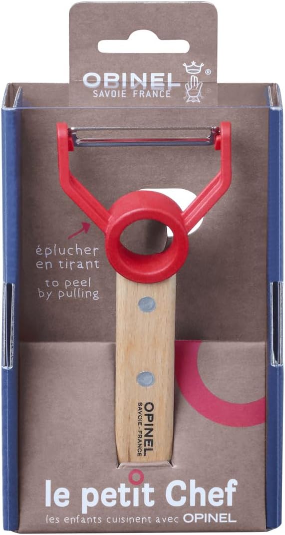 Opinel Le Petit Chef Peeler For Children and Teaching Food Prep and Kitchen Safety, Made in France