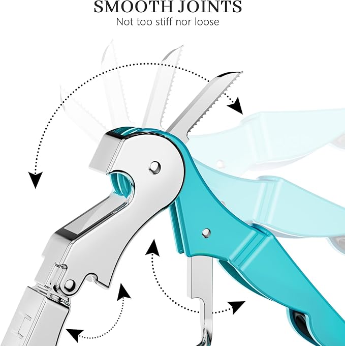 HYZ 2-Pack Wine Opener Waiter Corkscrew, Professional Wine Key for Servers, Bartender with Foil Cutter, Manual Wine Bottle Opener Double Hinged (Blue)