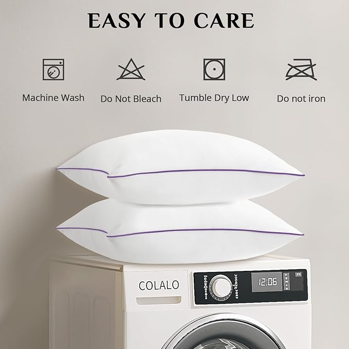 JOLLYVOGUE Pillows King Size Set of 4, Bed Pillows Set of 4, Cooling and Supportive Pillows with Super Soft Down Alternative Fill, Luxury Fluffy Hotel Quality for Side, Back, and Stomach Sleepers