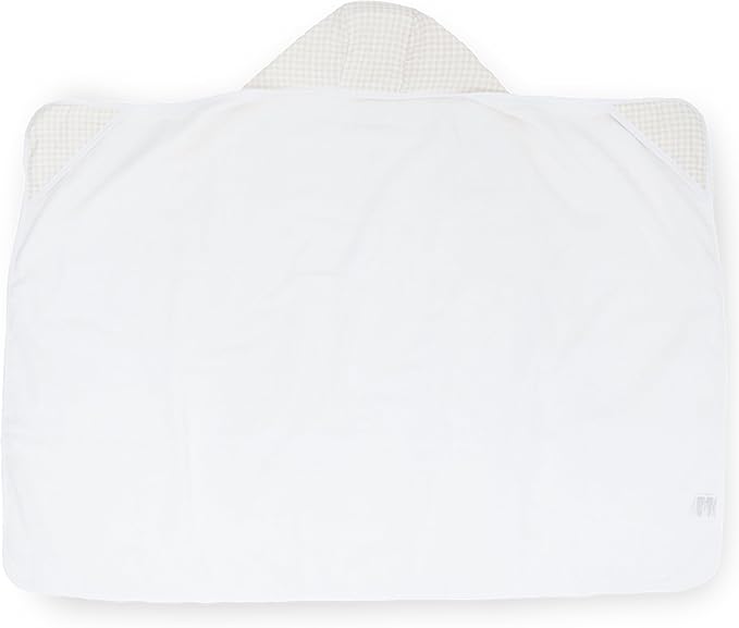 Little Unicorn Cotton Muslin & Terry Hooded Towel, Larger Size 1-6 Years (Tan Gingham)