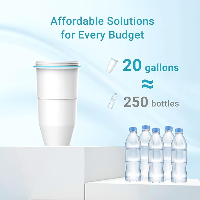 AQUA CREST NSF/ANSI 42,53&372 Certified Multiple-Stage Replacement Water Filters, Replacement for Pitcher Filters and Dispenser Filters, Reduce TDS, PFOA/PFOS, Chlorine, 4 Pack