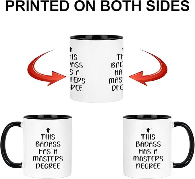 Maustic Graduation Gifts for Her Him, Masters Degree Graduation Gifts, This Badass Has a Masters Degree Coffee Mug, College Graduation Gifts for Daughter Son Friends, Funny Graduation Cups Mug, 11 Oz