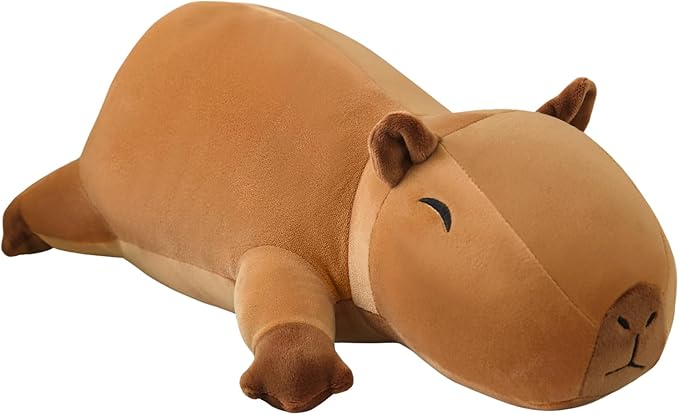 SQEQE Weighted Capybara Plush, Weighted Capybara Stuffed Animal for Anxiety, Cute Capybara Plushies Soft Capybara Pillow Toy Gift for Kids Adults 13.8 Inch, 1.6 lbs